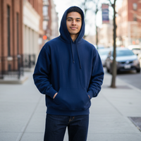 Navy Blue Pullover Hoodie